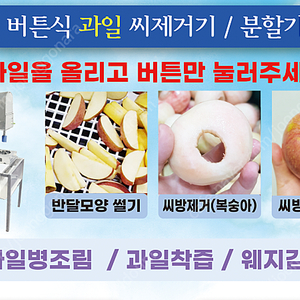 [\990,000~] 버튼식과일씨제거기계/분할기계(사과, 복숭아, 배, 등 과일 가능,버튼만 누르시면 됩니다. 자동기능추가가능)