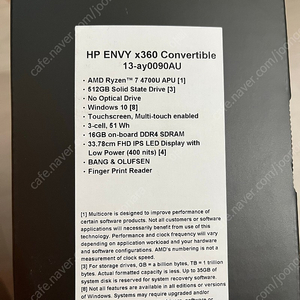 Envy x360 13인치 라이젠7 4700 ssd 512