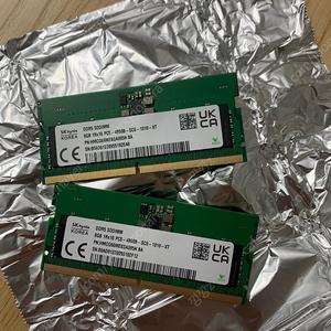 노트북용 DDR5 8Gb 램 x 2EA (총 16Gb) 팝니다