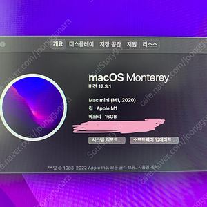 맥미니 Mac mini m1 cto 16gb 1tb