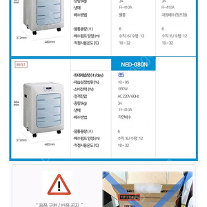 나우이엘 ned-080 배수펌프형, 물통형 제습기 2대. 대당 40만원