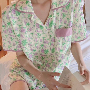 [새상품] 시어서커 꽃무늬 여름 잠옷