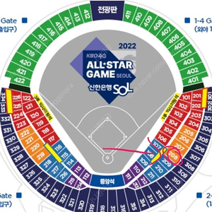 KBO 올스타전 나눔 vs 드림 1루 208구역 12열 오렌지석 1석