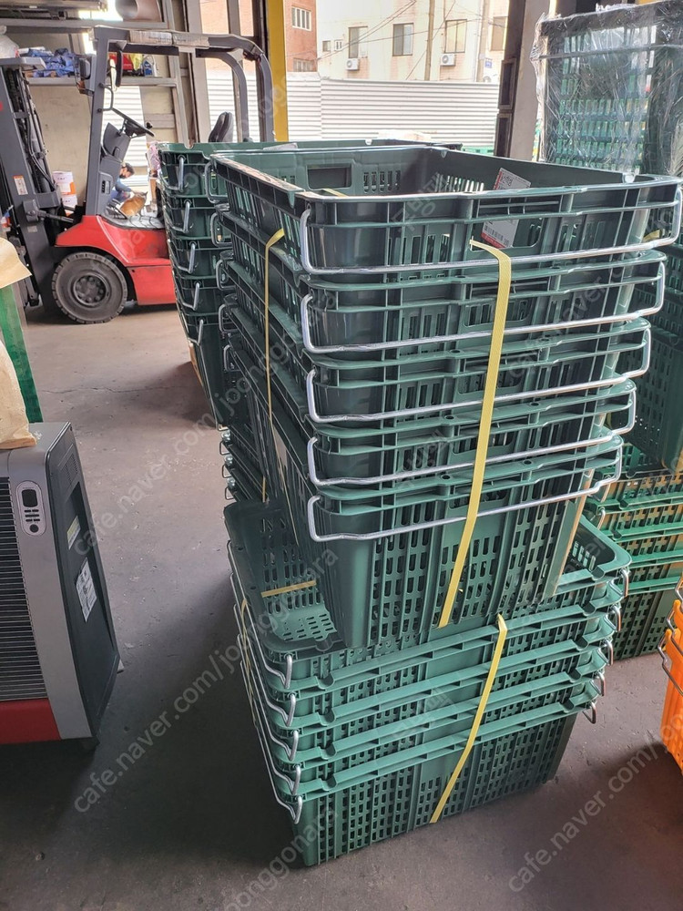 ( 새상품 )농 수산 바구니,수납,사과 사각 과일 운반 상자 운반6호 이삿짐 특대 이사 바구니 (녹색,노랑))--1