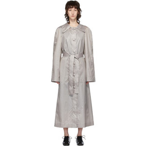 Lemaire Grey Silk Waxed Trench Coat 르메르 왁스 트렌치 코트 그레이