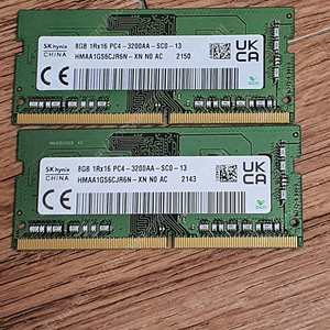 노트북용 램 8GB *2, SSD 256GB *2