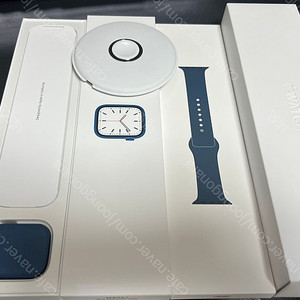 애플워치 7 45mm / GPS / 알루미늄 / 블루 / 어비스블루 스포츠 밴드