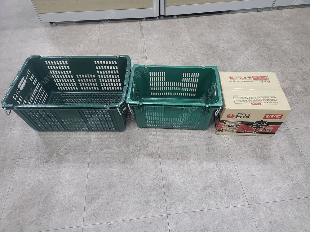 ( 새상품 )농 수산 바구니,수납,사과 사각 과일 운반 상자 운반6호 이삿짐 특대 이사 바구니 (녹색,노랑))--3