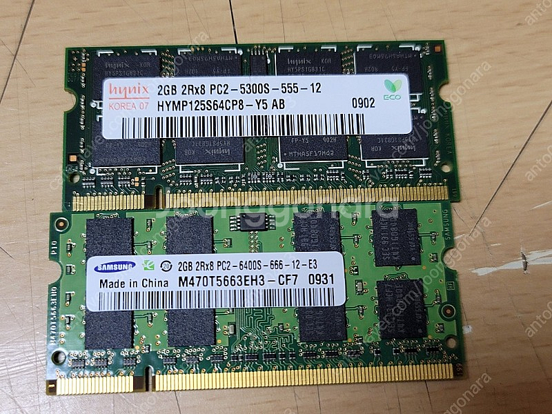 노트북용 ddr2 램 2gb X2--0