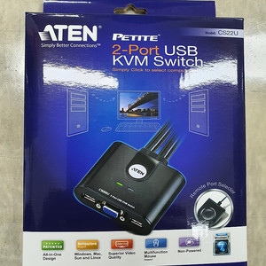 에이텐 CS22U KVM스위치 - USB RGB 2:1 - PC 키보드 마우스 공유기