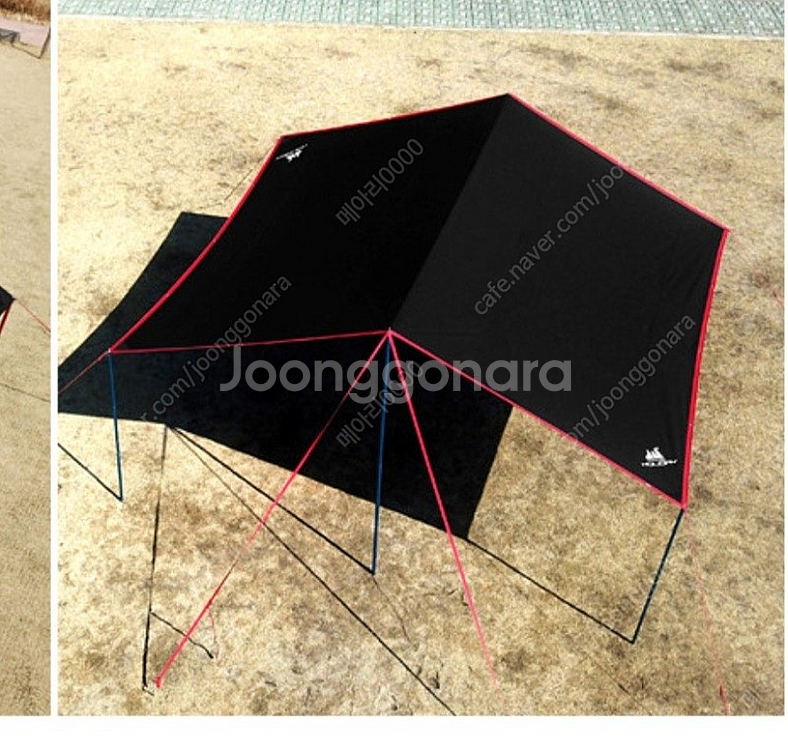 홀리데이 블랙코팅 렉타타프 300D 블랙(L) :타프스킨만 판매--5