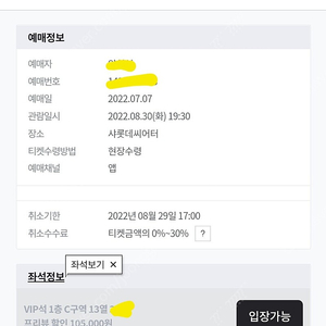 뮤지컬 미세스 다웃파이어 8월 30일(화) 정성화 신영숙 VIP 연석 2매