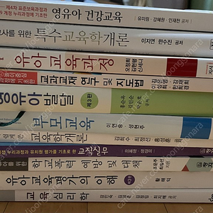 지식공동체 유아교육과정, 공동체 교과교재 연구 및 지도법, 어가 영유아 건강교육, 양서원 특수교육학개론, 동문사 교육심리학, 정민사 유아교육평가의 이해, 창지사 교직실무, 동문사