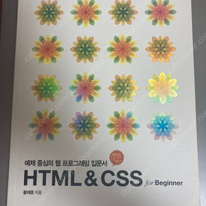 HTML&CSS for beginner 황재호지음/한빛아카데미(예제 중심의 웹프로그래밍 입문서) 팝니다.