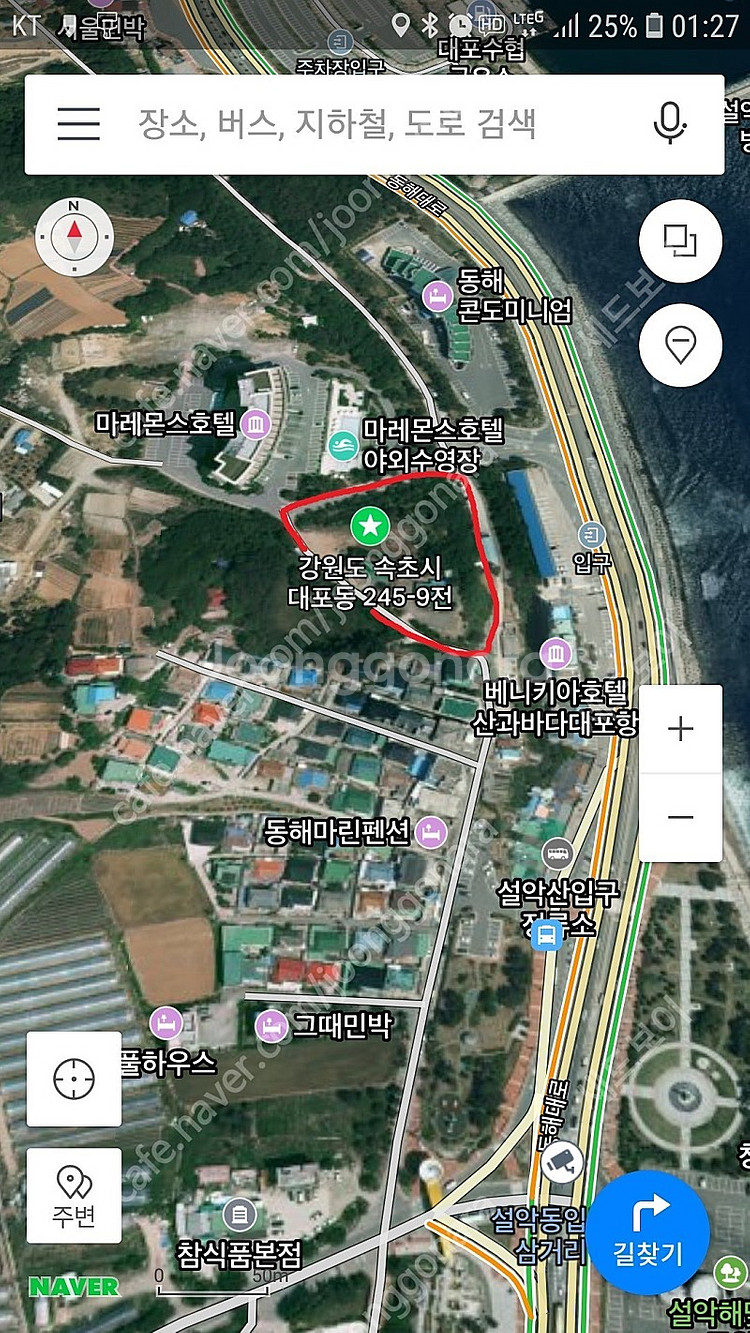 속초 별장대여) 대지1300평단독33평형방3 침대3 설...--1