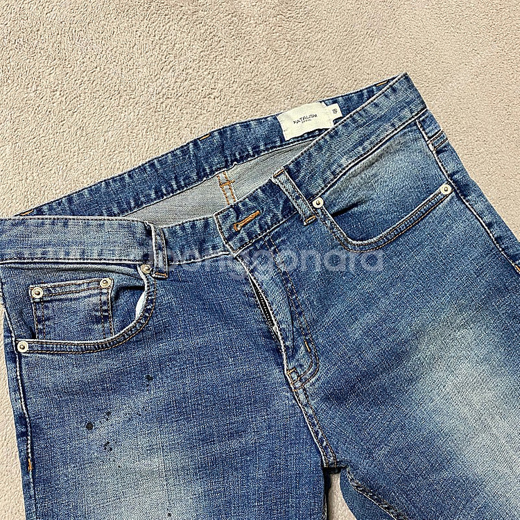 페이탈리즘 블랙페인트 크롭진 48--3