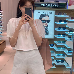 르플레인 아사 화이트 블라우스