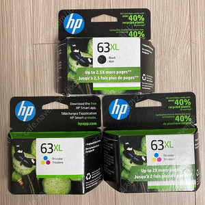 HP 오리지널 63 XL 잉크 - Black 1개 & Tri-Color 2개