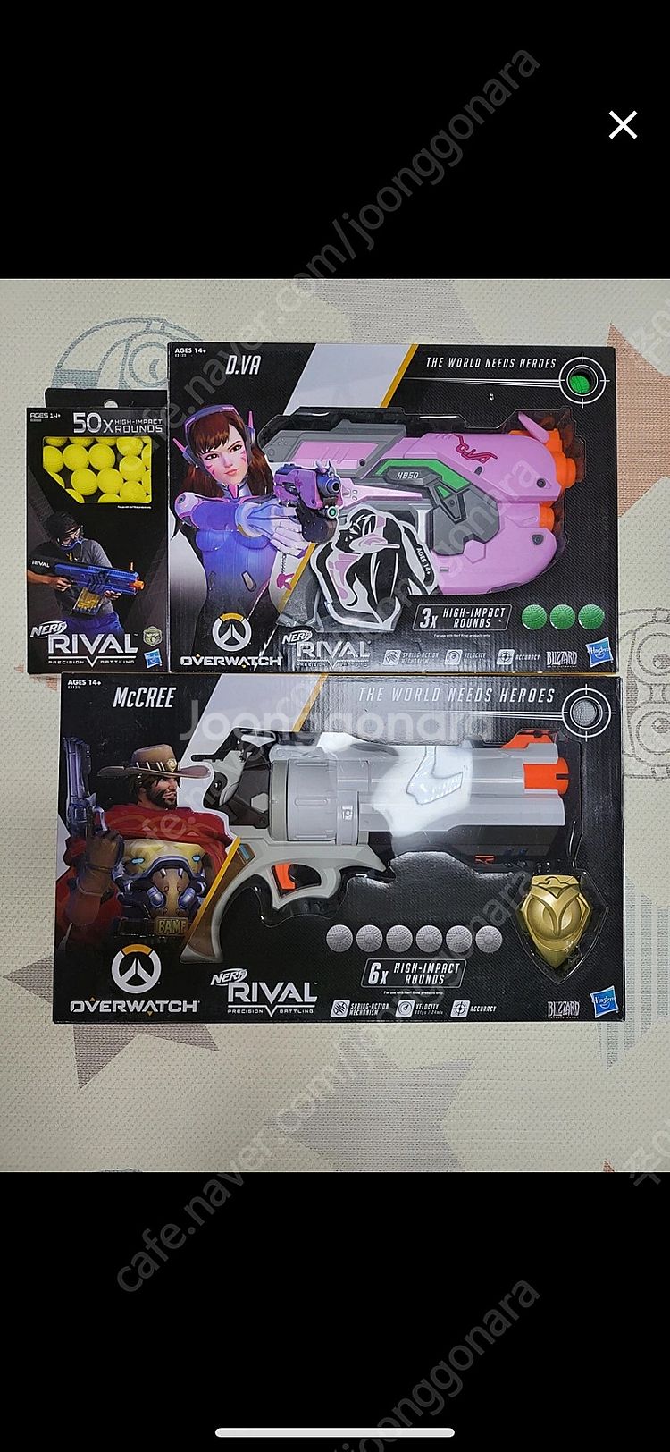 한정판 너프 건 (오버와치), 맥크리, 디바, 50 라운드 리필세트 판매해요--3