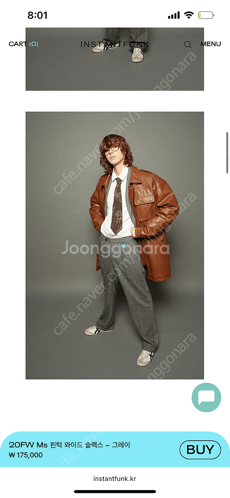 20FW Ms 핀턱 와이드 슬랙스 - 그레이--2