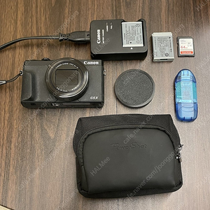 캐논 g5x mark 2 배터리 2개 , 64G SD메모리, sd리더 , 카메라 보관용 가방 포함