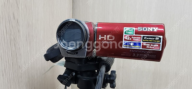 소니 cx130 캠코더와 삼각대 vct r640--1