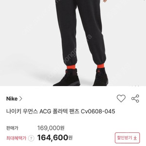 [L] 나이키 ACG 폴라텍 울프 트리 팬츠