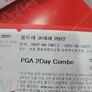 UMF PGA 2day combo (프리미엄 양일권) 2매 팝니다