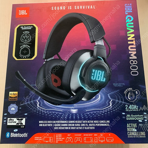 JBL 퀀텀(QUNTUM) 800 미사용 새제품 팝니다. ----> JBL 게이밍용 해드셋 끗판왕. 최저가 20만원 초반