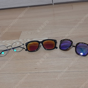 여성 패션 선글라스 2종, 블루라이트 차단 안경1(명품아님)_각각 케이스 있음