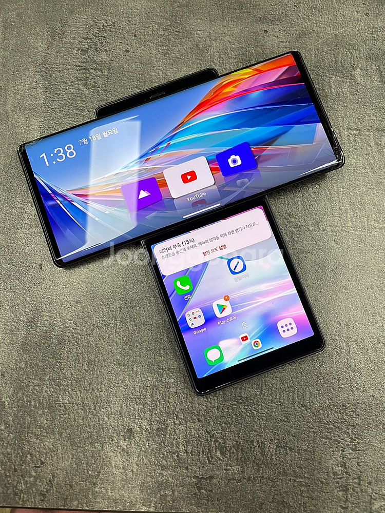 LG WING윙 128기가 블랙 21년 3월개통 액정파...--5