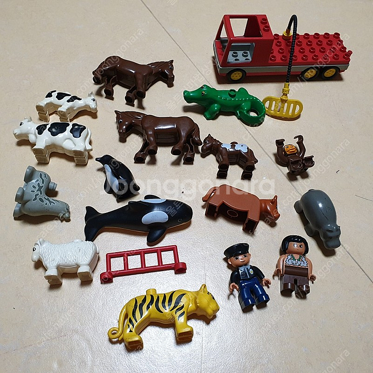 레고 LEGO 듀플로 동물 사람 피규어 나무 자동차 트...--2