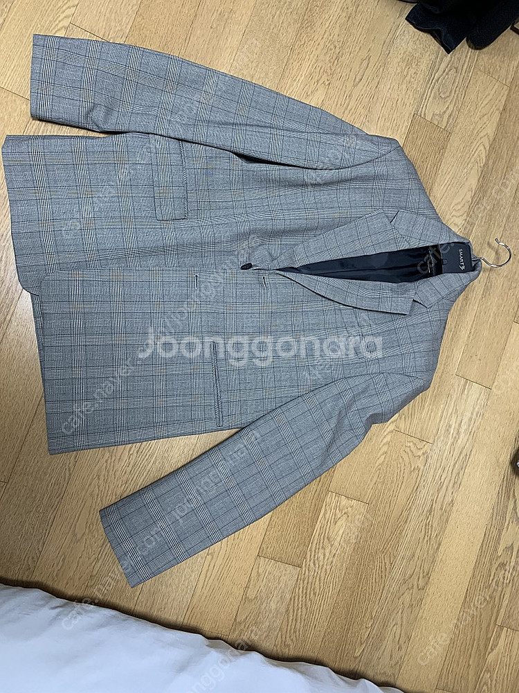 드로우핏 오버사이즈 미니멀 체크 블레이저(베이지, xl...--1
