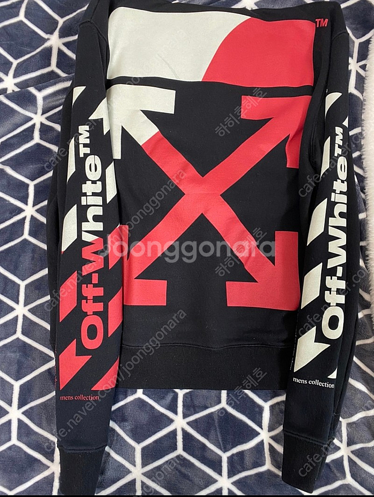 오프화이트 19ss 스플릿 로고 후드 블랙레드 M--0