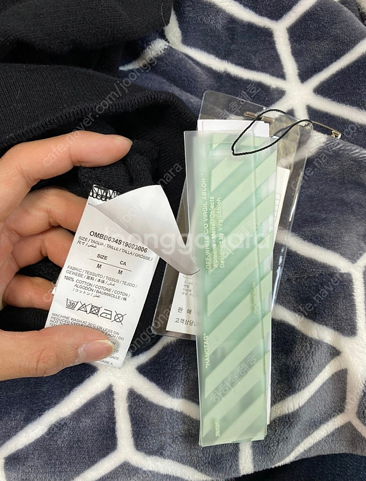 오프화이트 19ss 스플릿 로고 후드 블랙레드 M--2