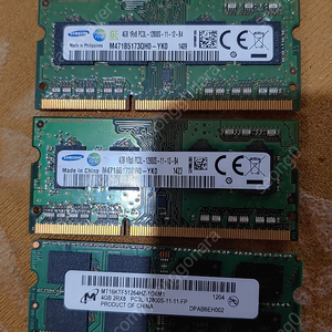 노트북용 ddr3 4g 4개팝니다.