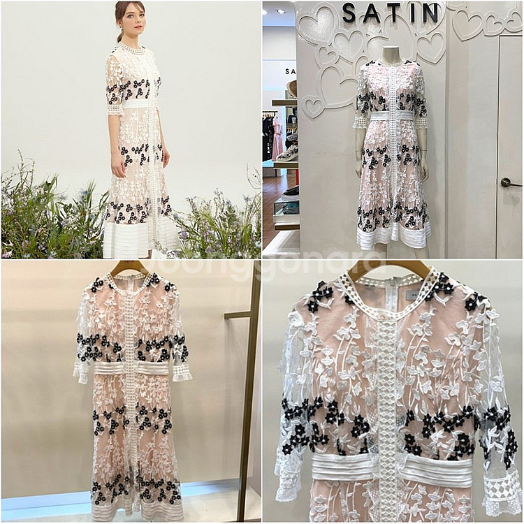 샤틴 에스블랑 원피스 25벌 총정리 s blanc satin dress--0