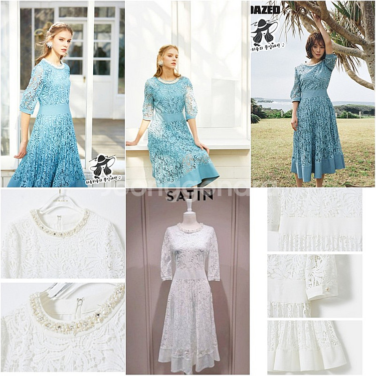 샤틴 에스블랑 원피스 25벌 총정리 s blanc satin dress--1