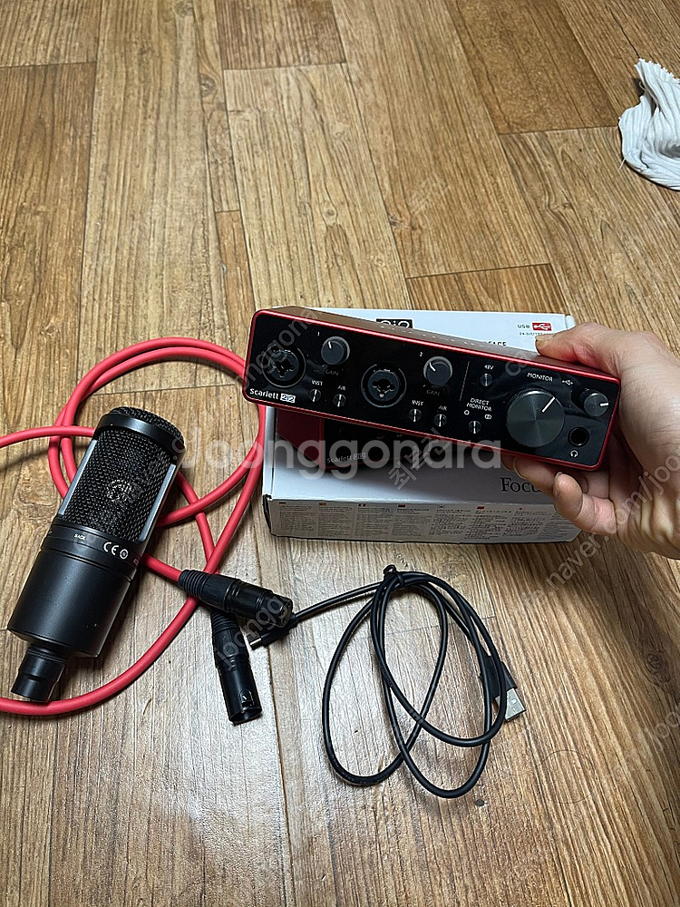 오디오 인터페이스 스칼렛 2i2 3세대 + AT2020 콘덴서 마이크--0