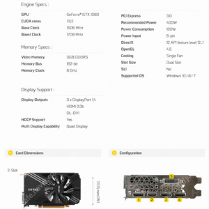 대구 ZOTAC 지포스 GTX1060 MINi D5 3GB 팝니다.