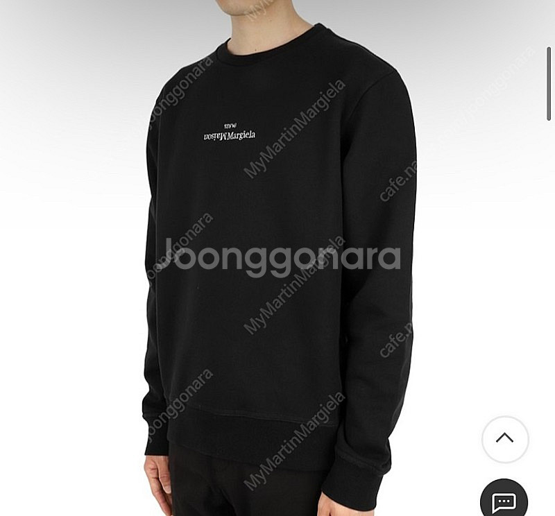 46) 메종 마르지엘라 20fw 로고 맨투맨 블랙--3