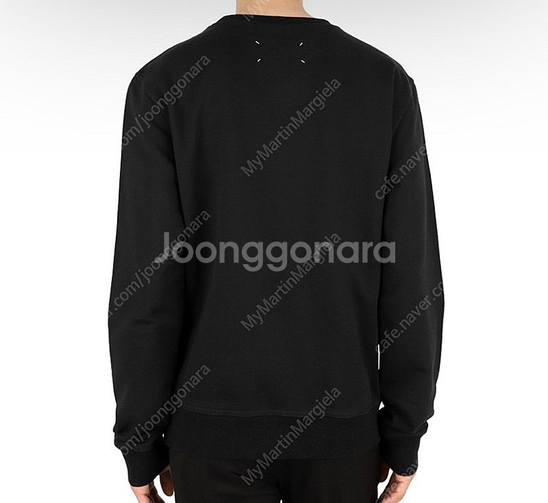 46) 메종 마르지엘라 20fw 로고 맨투맨 블랙--4