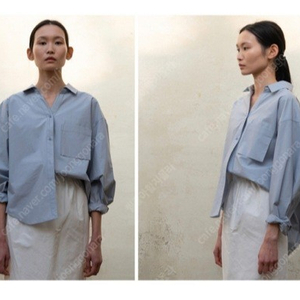 모이아 리퍼브 셔츠 moia v boxy shirts sky blue