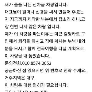 21년 신형 카운티 캠핑카 팝니다