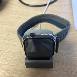 Apple Watch 7 Edition GPS + Cellular, 45mm스페이스 블랙 티타늄 케이스, 그리고 토네 이도/그레이 스포츠 루프 + 애플케어플러스