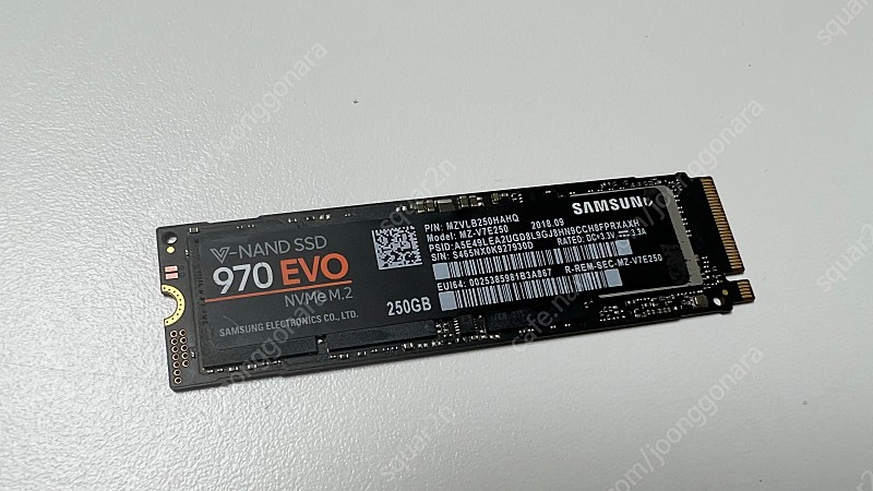 삼성 V-NAND SSD 970 EVO NVMe M.2 250GB 팝니다.--3