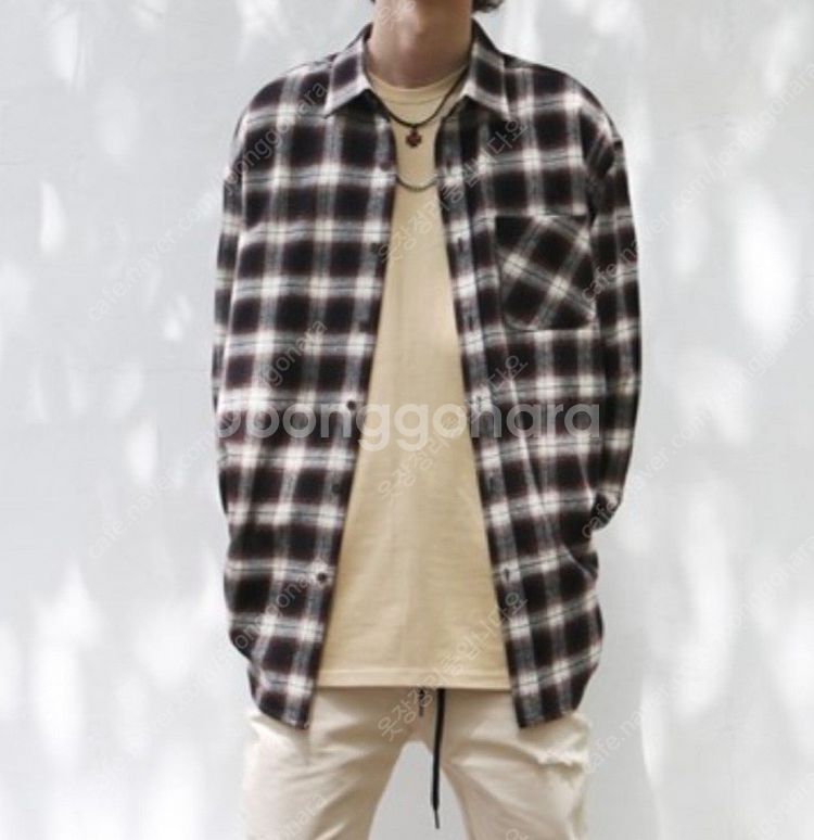 #새상품 MEN PRODUCTS 울터치 체크 남방--0