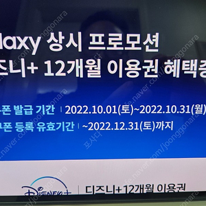 디즈니플러스 12개월 이용권 팔아요