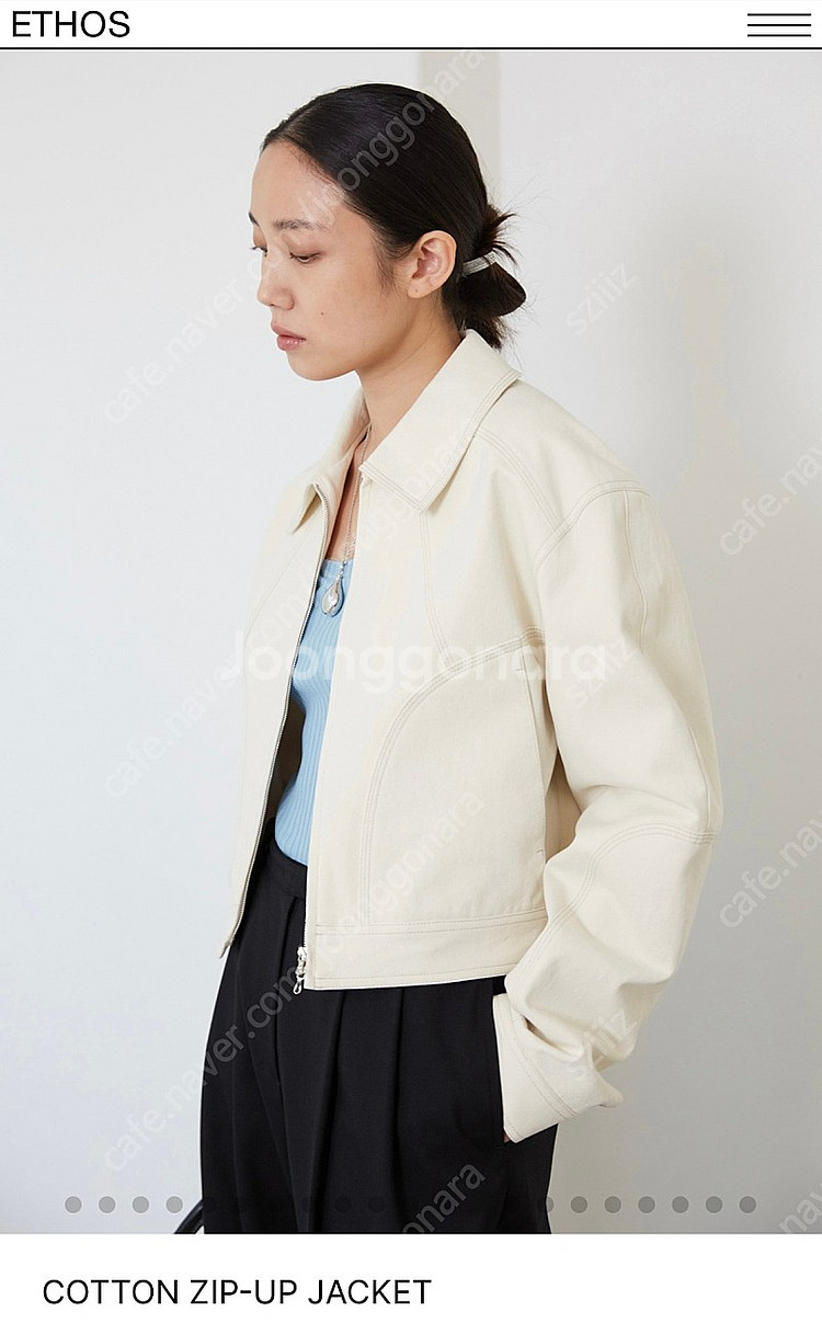 에토스 코튼 집업 자켓 아이보리 새상품--3
