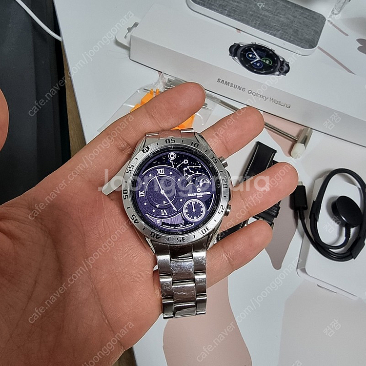 갤럭시워치3 45mm 블루투스 모델 판매(풀박스,메탈스트랩)--1